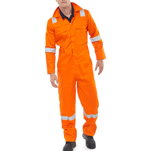 BEESWIFT BURGAN FIRE RETARDANT ANTI-STATIC BOILERSUIT ORANGE 48