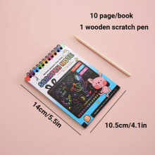 (Blue) Rainbow Magic Scratch Off Paper Set for Kids Arts Scraping Painting Toy