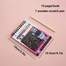 (Pink) Rainbow Magic Scratch Off Paper Set for Kids Arts Scraping Painting Toy