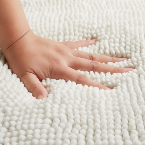 (50x80CM, WHITE) Non Slip Soft Washable Water Absorbent Bath Mat 2