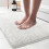 (50x80CM, WHITE) Non Slip Soft Washable Water Absorbent Bath Mat 1