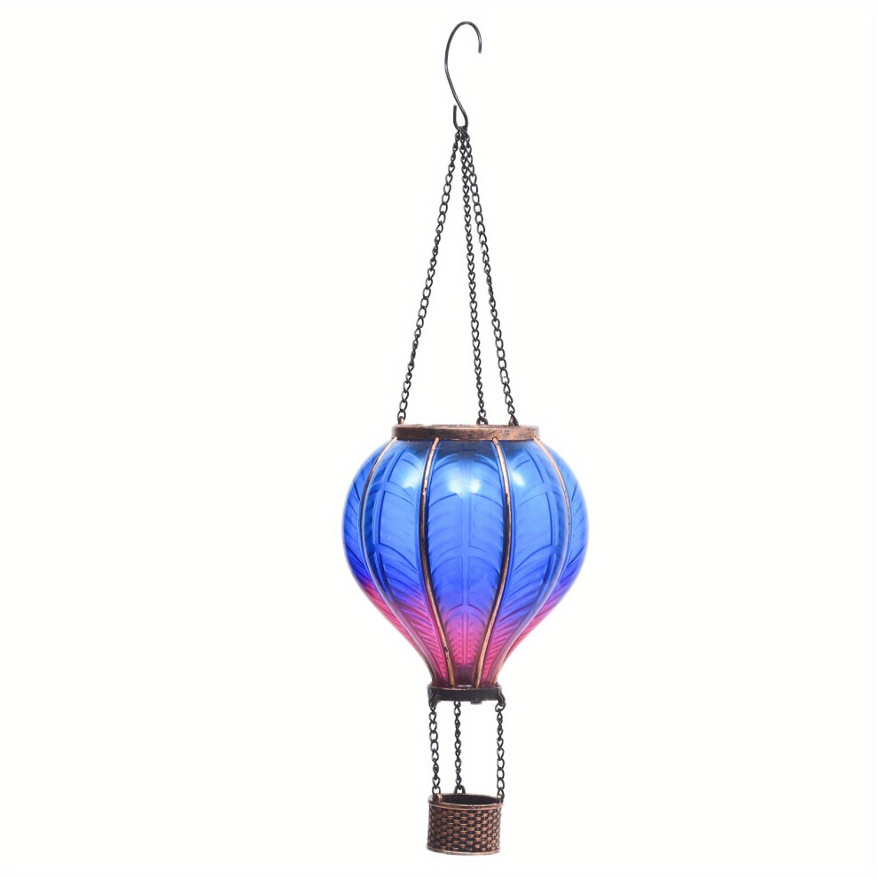 (A) Solar Hot Air Balloon Outdoor LED Flame Appearance Hanging Lantern Decorative Light