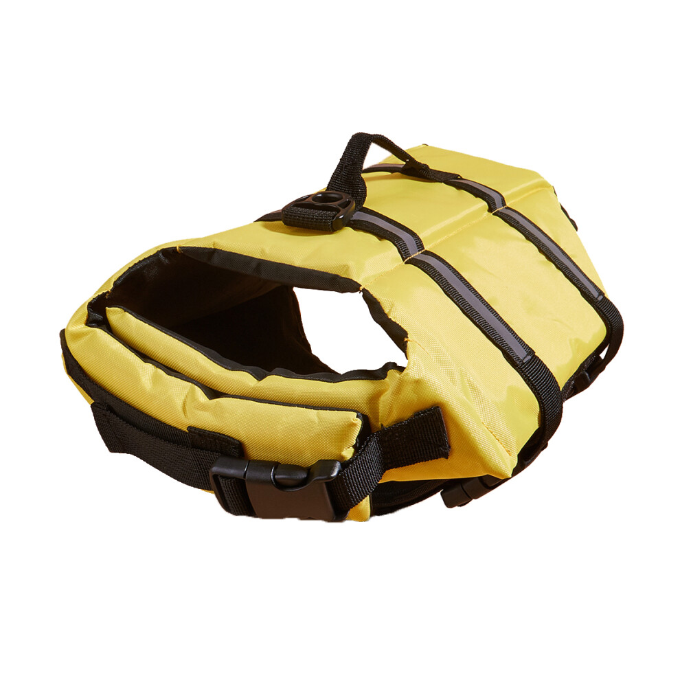 (Yellow, XXL) Dog Life Jacket Reflective Adjustable Summer Large Dogs Swimwear Safety Vest