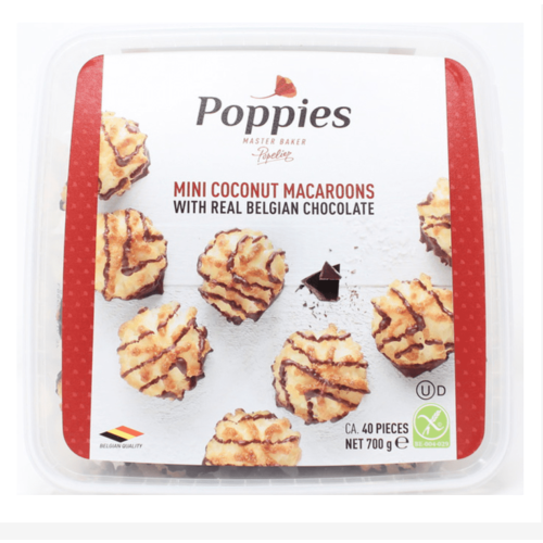 Poppies Mini Coconut Macaroons with Real Belgian Chocolate 700g 1