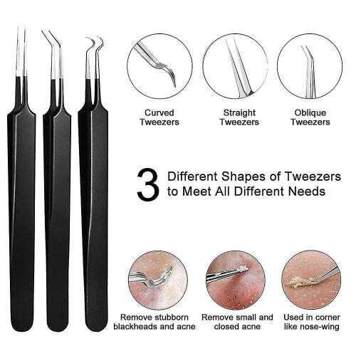 Professional Pimple Comedone Extractor Tool Kit - 10 Pcs Acne Removal Kit 2