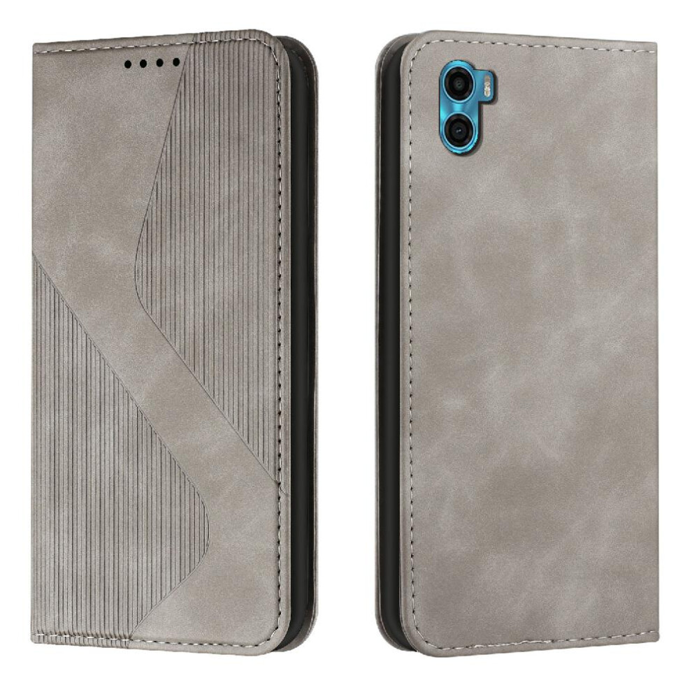( ) Case For Motorola Moto E22s Wallet Kickstand Card Slots Holder Magnetic Pu Leather Folio Flip Gray 764762643812