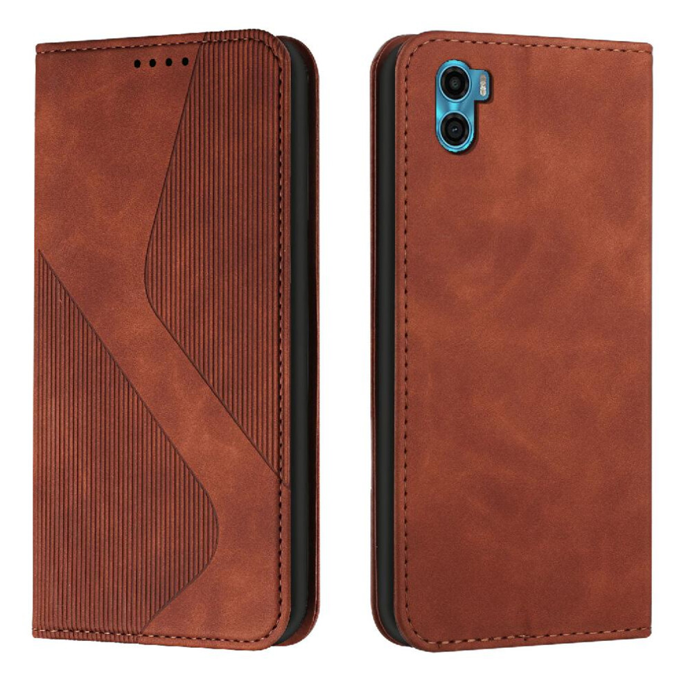 (Brown) Case For Motorola Moto E22s Wallet Kickstand Card Slots Holder Magnetic Pu Leather Folio Flip Brown 764762643782