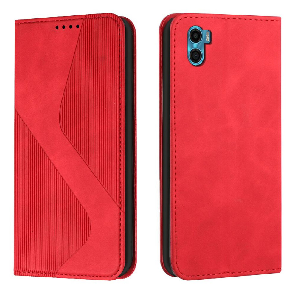 (Red) Case For Motorola Moto E22s Wallet Kickstand Card Slots Holder Magnetic Pu Leather Folio Flip Red 764762643775