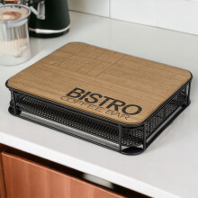 Bistro Bar Wood & Metal Coffee Pod Replacement Capsule Holder Slider Tray Rack