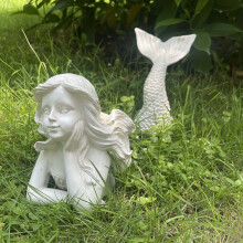 (2pcs) 2pcs, Decorative Outdoor Resin Mermaid Statue for Garden, Patio, and Lawn - Adds a Touch of Whimsy and Charm to Your Outdoor Space