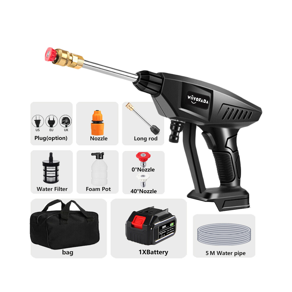 (one big battery) 30Bar Cordless High Pressure Car Washer Electric Spray Water Gun Portable