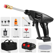 (two big battery) 30Bar Cordless High Pressure Car Washer Electric Spray Water Gun Portable