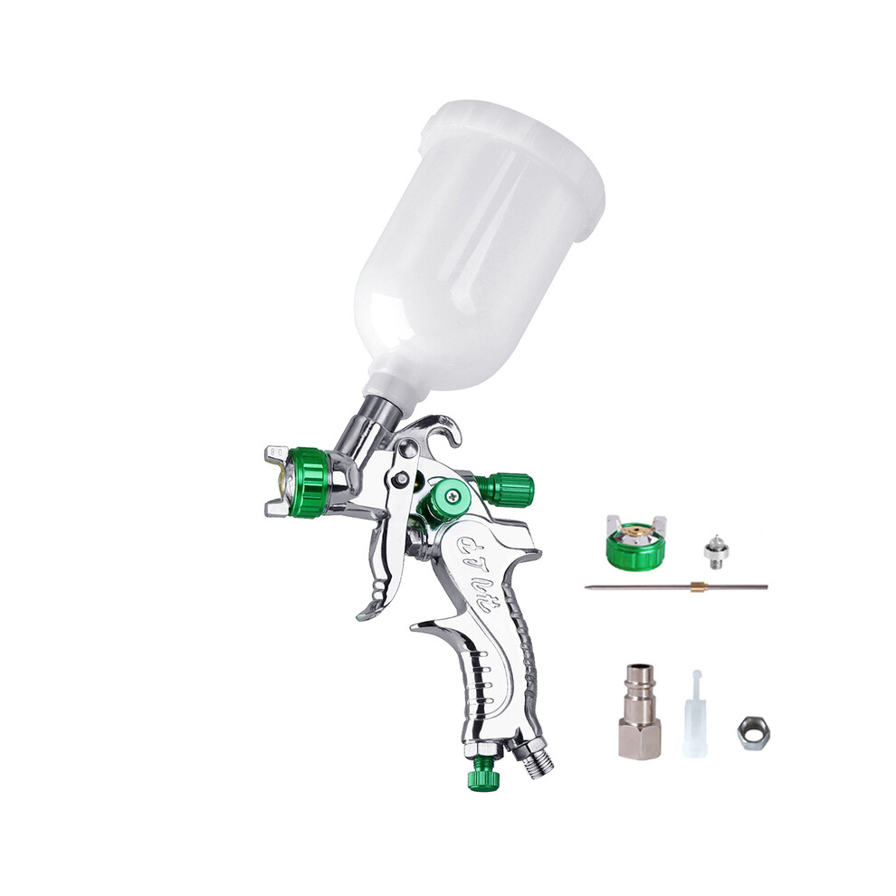(Green 1.0Mm Eu) Mini G2008 Professional Hvlp Spray Gun 0.8/1.0Mm Nozzle Gravity Airbrush 9075527491991