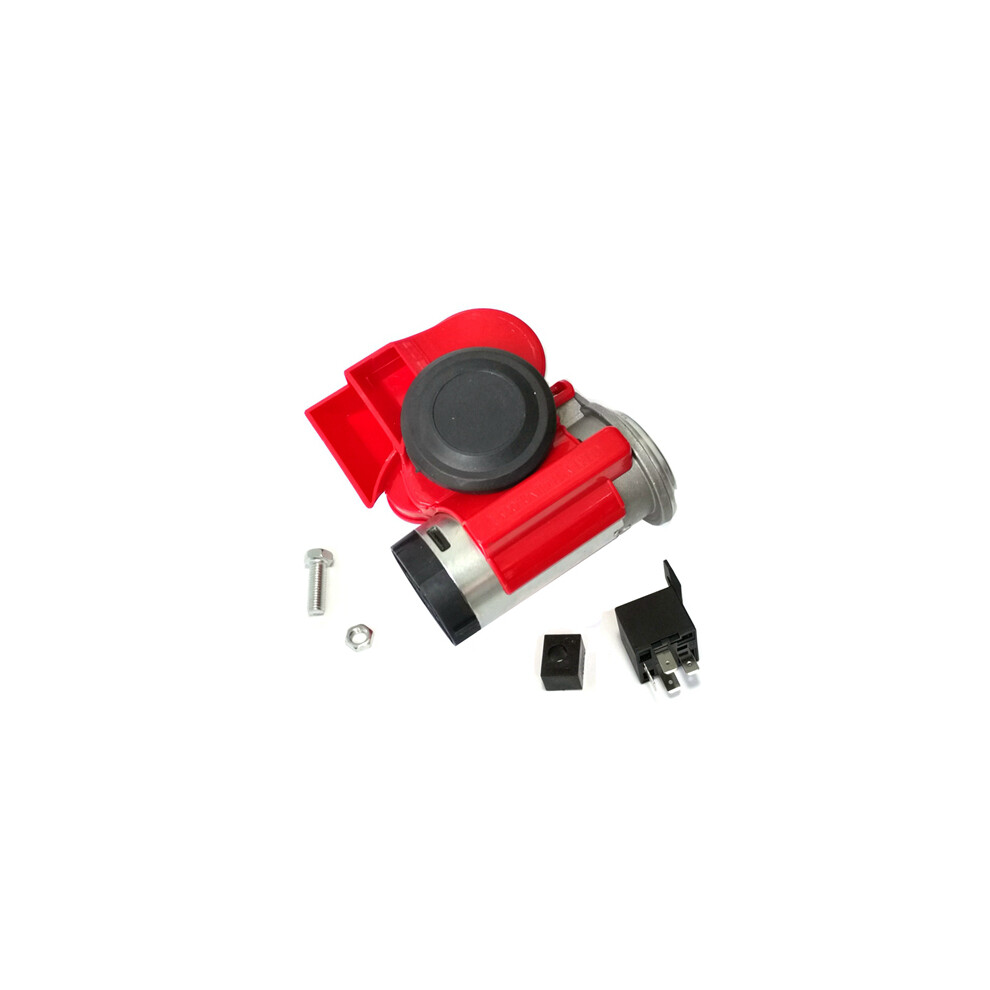 (Red) Lmodri Vehicle 12V Super Loudly Air Horn Snail Compact Horns For Motorcycle Red 9132346933641