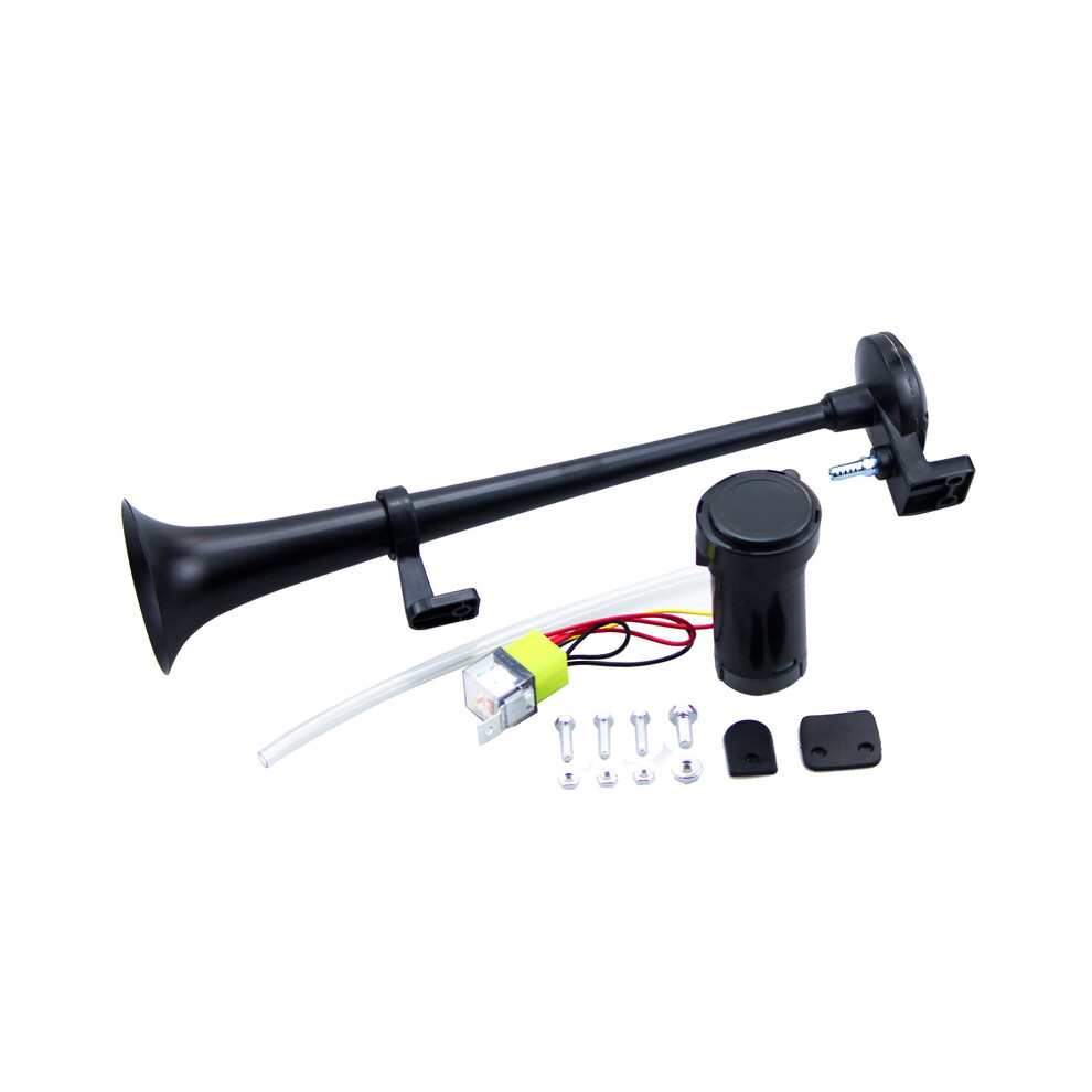 (With Motor) 12V / 24V 17 Inch 150Db Air Horn With Compressor, Car Horn, Truck Horn, Black 9132346933894