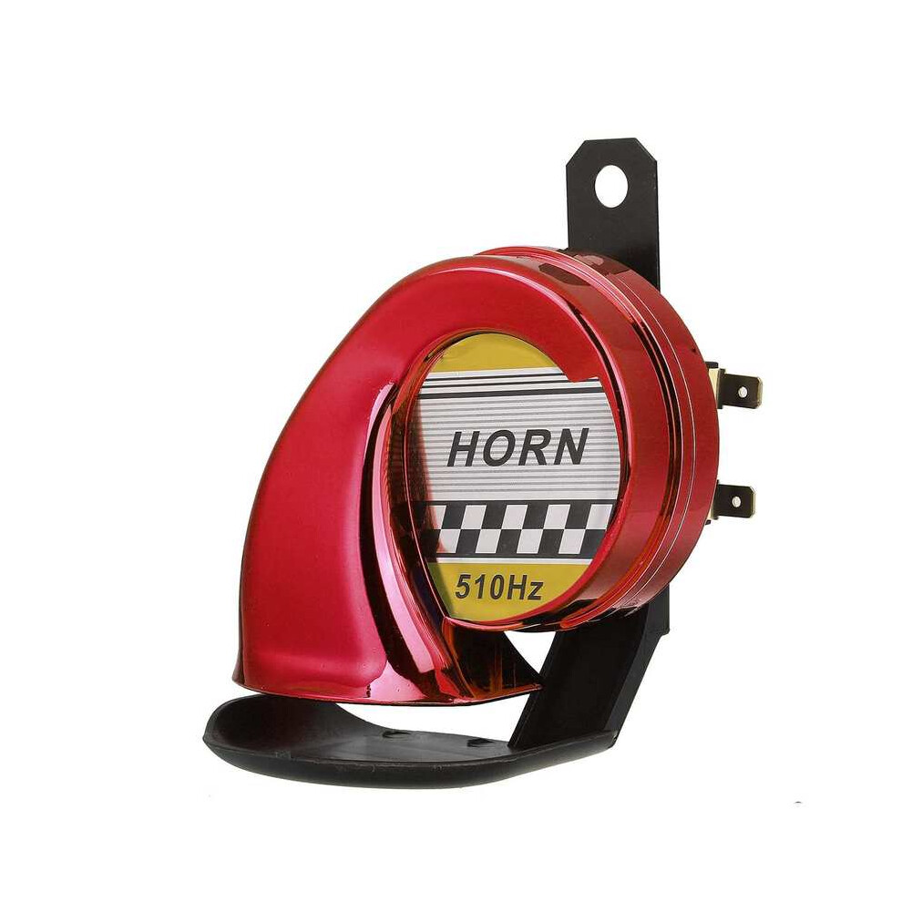 (Red) Universal Motorcycle Snail Air Horn Siren 12V 130Db Super Loud For Car Red 9132346934754