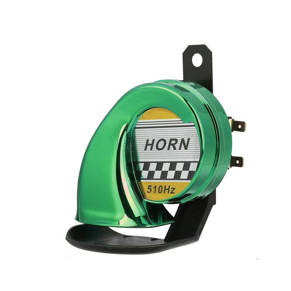 (Green) Universal Motorcycle Snail Air Horn Siren 12V 130Db Super Loud For Car Green 9132346934747
