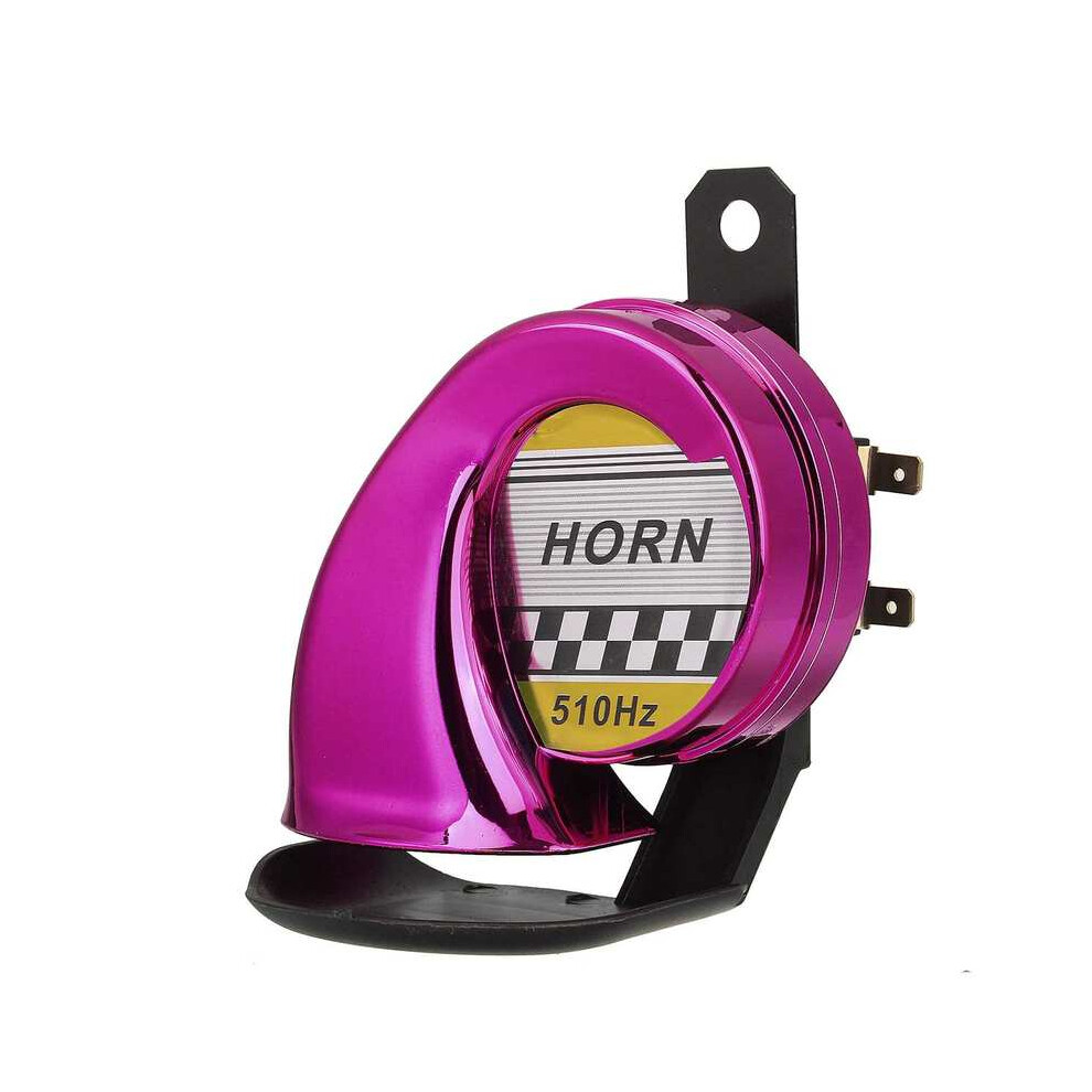 (Purple) Universal Motorcycle Snail Air Horn Siren 12V 130Db Super Loud For Car Purple 9132346934778