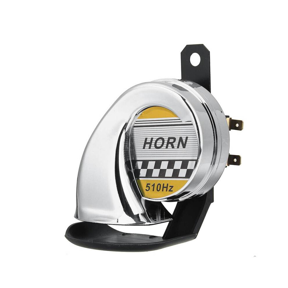 (Silver) Universal Motorcycle Snail Air Horn Siren 12V 130Db Super Loud For Car Silver 9132346934730