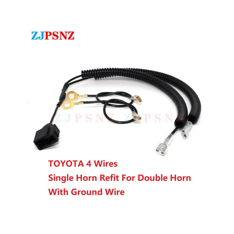 (TOYOTA Adapter) Auto Horn Plug 4 Wires Corrugated Tube Dedicated Snail Horn Socket Conversion