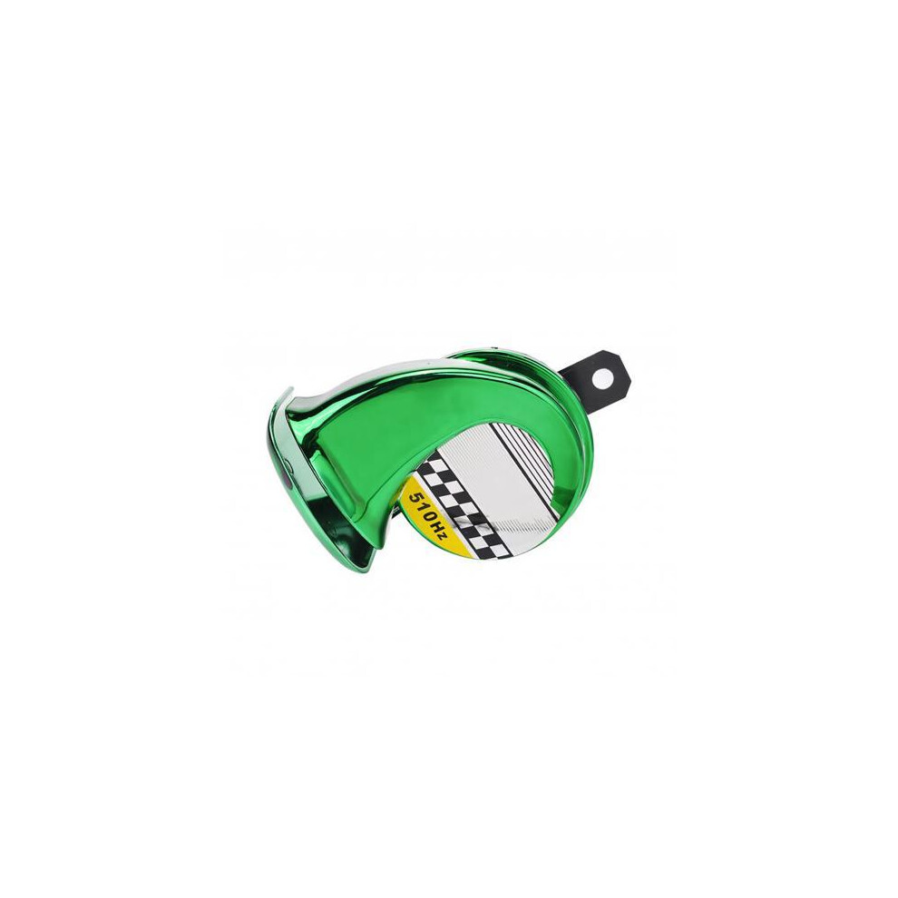 (Green) Universal 12V Dc Motorcycle Car Horn Loud Pressure Klaxon Speaker Waterproof Green 9132346939988