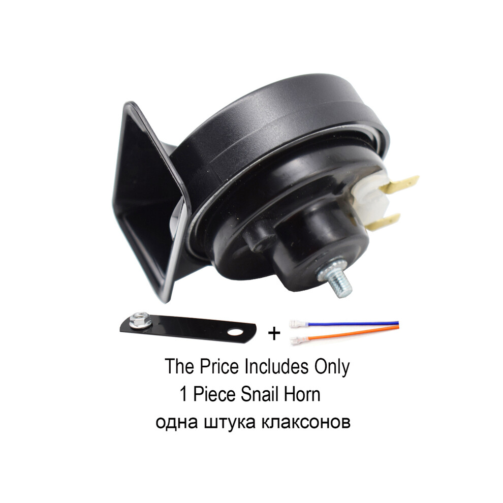 (1 Piece Snail Horn) 410/510Hz Dual Pitch Universal Snail Horn With Relay Wiring Harness 12V 9132346942919
