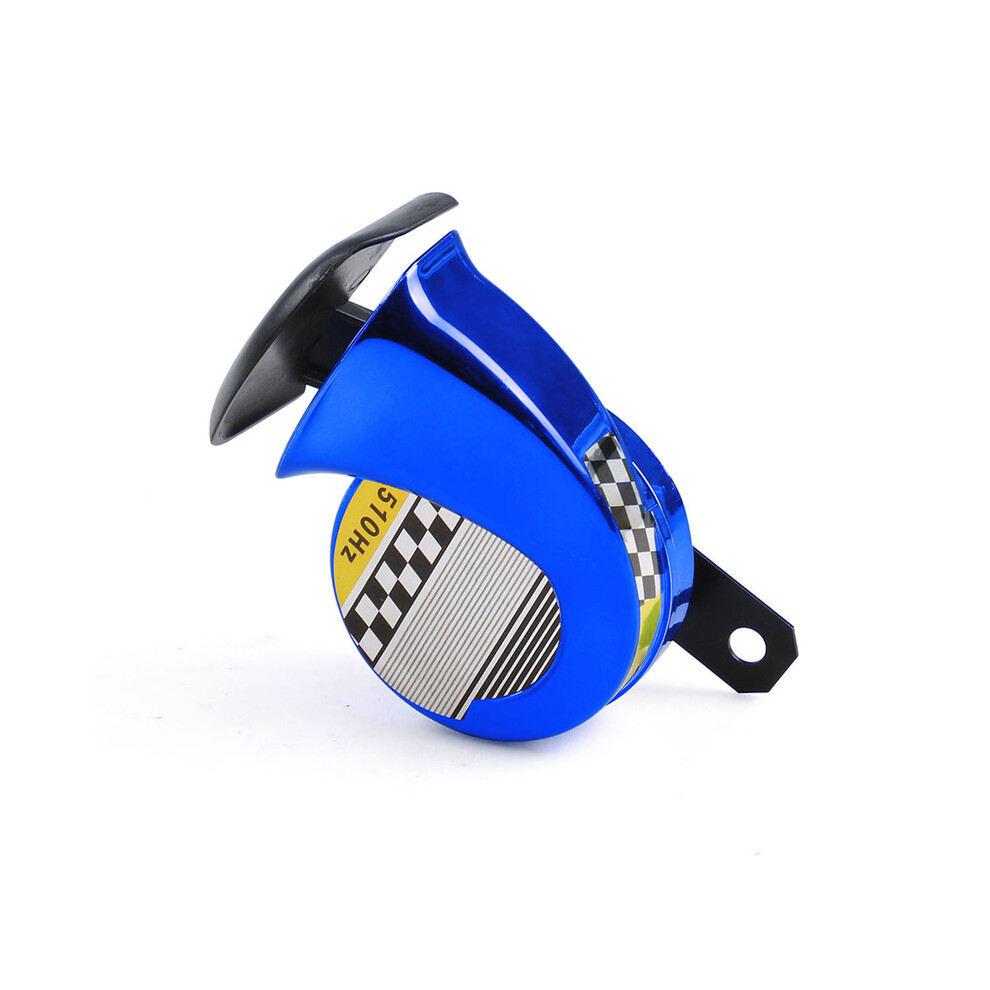 (Blue) Waterproof 12V Dc 130Db Snail Air Motorcycle Horn Siren Loud 510Hz For Blue 9132346945545