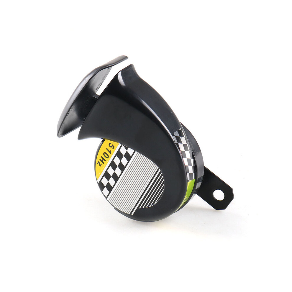 (Black) Waterproof 12V Dc 130Db Snail Air Motorcycle Horn Siren Loud 510Hz For Black 9132346945521