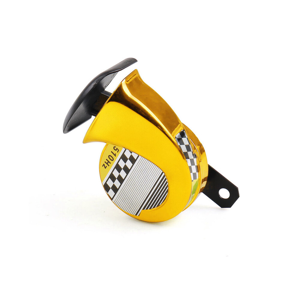 (Gold) Waterproof 12V Dc 130Db Snail Air Motorcycle Horn Siren Loud 510Hz For Gold 9132346945514