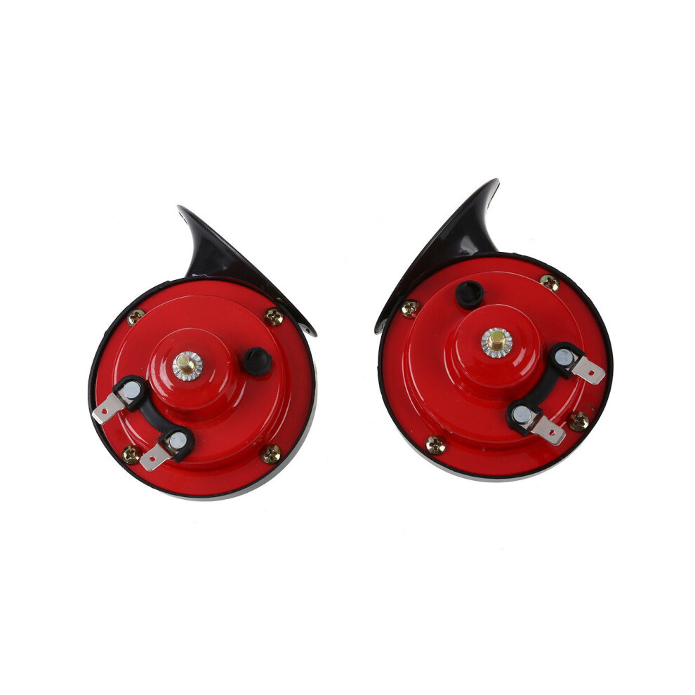 (2 Pcs ) 2Pcs Truck Horn Car Horn Klaxon Universal 12V 150/300Db Trucks Car Boat Red 9132346946559