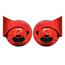 (red) 12V 1 Pair Electric Snail Horn Speeker Waterproof Universal Car Motorcycle