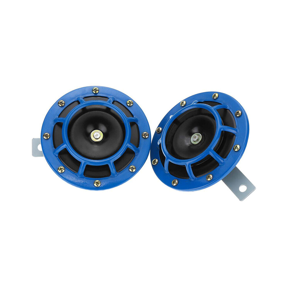 () 2Pc/Pair Car Horn Loud Compact Electric Blast Super Tone Hella Horn Blue/Red 9132346949499
