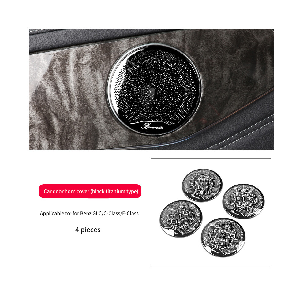 (Black) Car Audio Speaker Cover Trim Door Loudspeaker Cover Trim Car Accessories Black 9132346953113