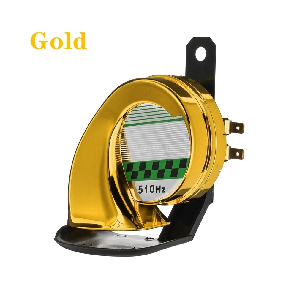 (Gold) Universal 12V 130Db Electric Loud Snail Horn Siren Waterproof Car Motorbike Gold 9132346954684