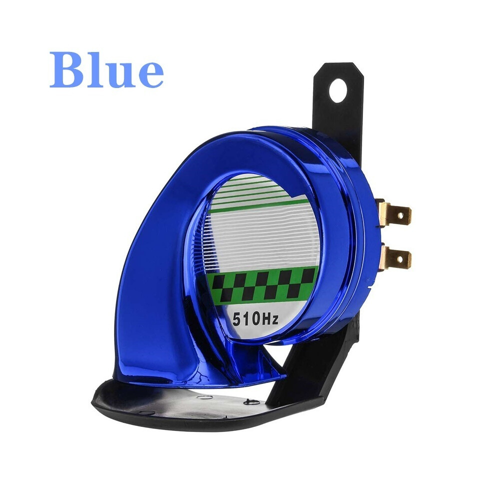 (Blue) Universal 12V 130Db Electric Loud Snail Horn Siren Waterproof Car Motorbike Blue 9132346954660