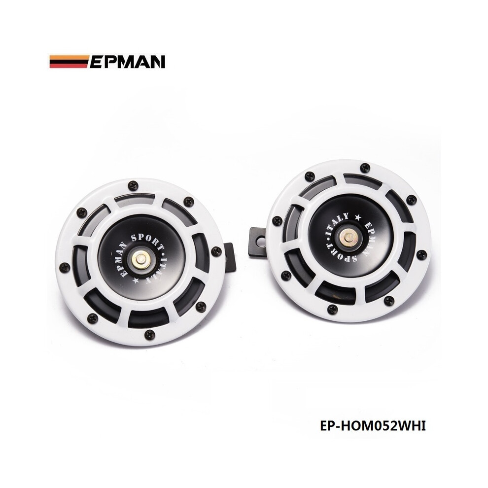 (White) 1Pair 12V 110Db Universal Grille Mount Twin Super Tone Electric Car Horn White 9132346956510