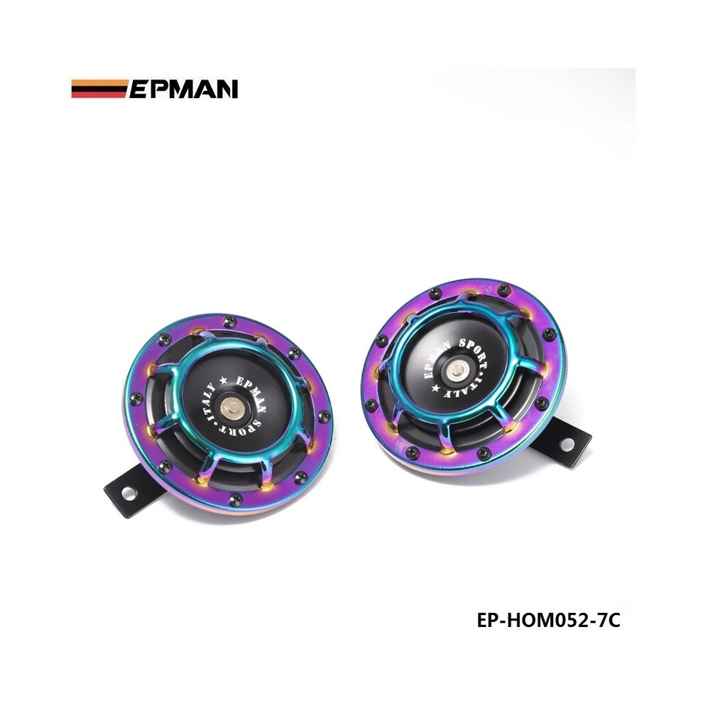 (Neochrome) 1Pair 12V 110Db Universal Grille Mount Twin Super Tone Electric Car Horn 9132346956541