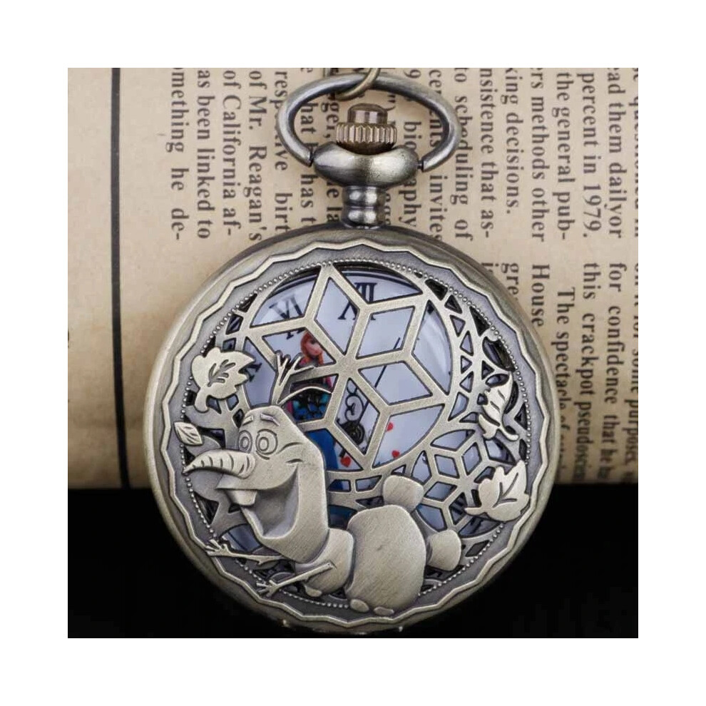 Photos - Wrist Watch  Classic Hollow Large Flower Key Rabbit Retro Pocket Watch reloj de bolsillo(CF1327)