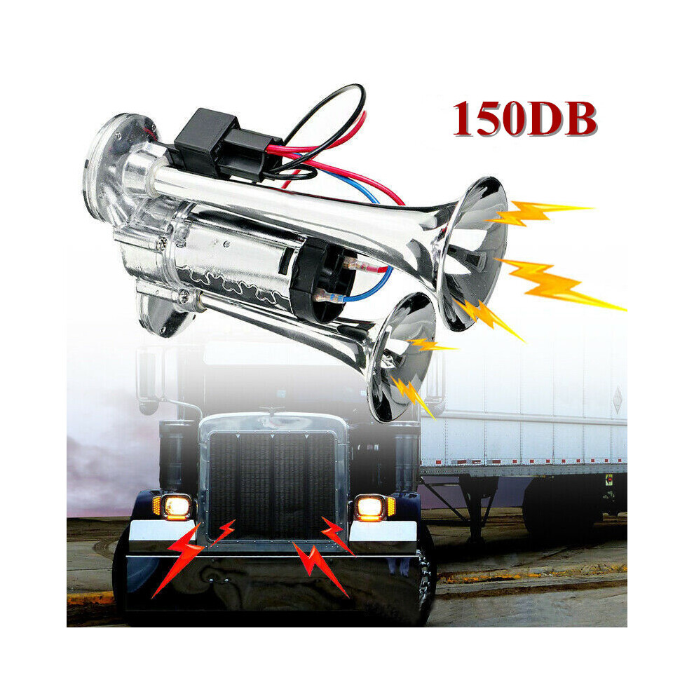150Db 12V Dual Trumpets Super Loud Car Electric Horn Truck Boat Train 9132346931661