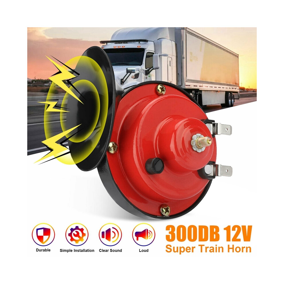 300Db 12V Universal Electric Snail Train Horn Super Loud Waterproof Horns 9132346931760
