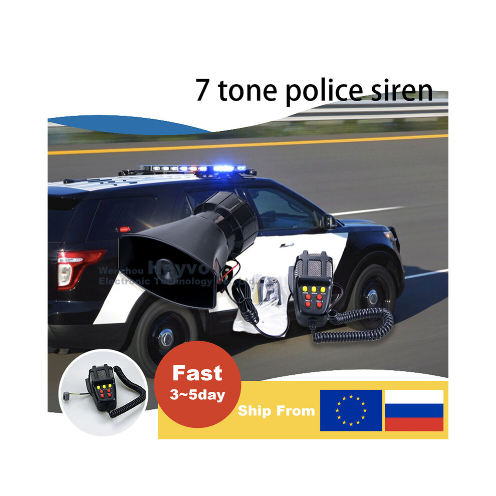 12V Polic Siren Emergency Fire Car Horn 7-Sound Loud Car Warning Alarm 9132346933399