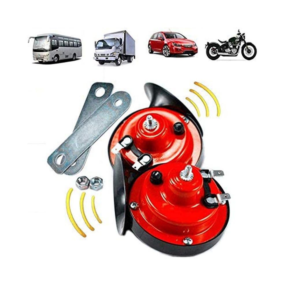 12V Dual Tone Car Snail Horn 2Pcs 300Db Super Train Horn Loud Pressure 9132346934242