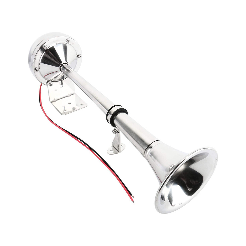 12V Marine Boat Stainless Steel Single Trumpet Horn Low Tone Hertz Mounting 9132346939902