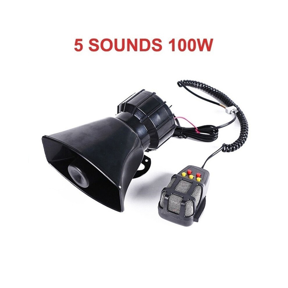 Siren 5 Sounds 12V 300Db 100W Plastic Air Horn Siren Speaker For Auto 9132346949086