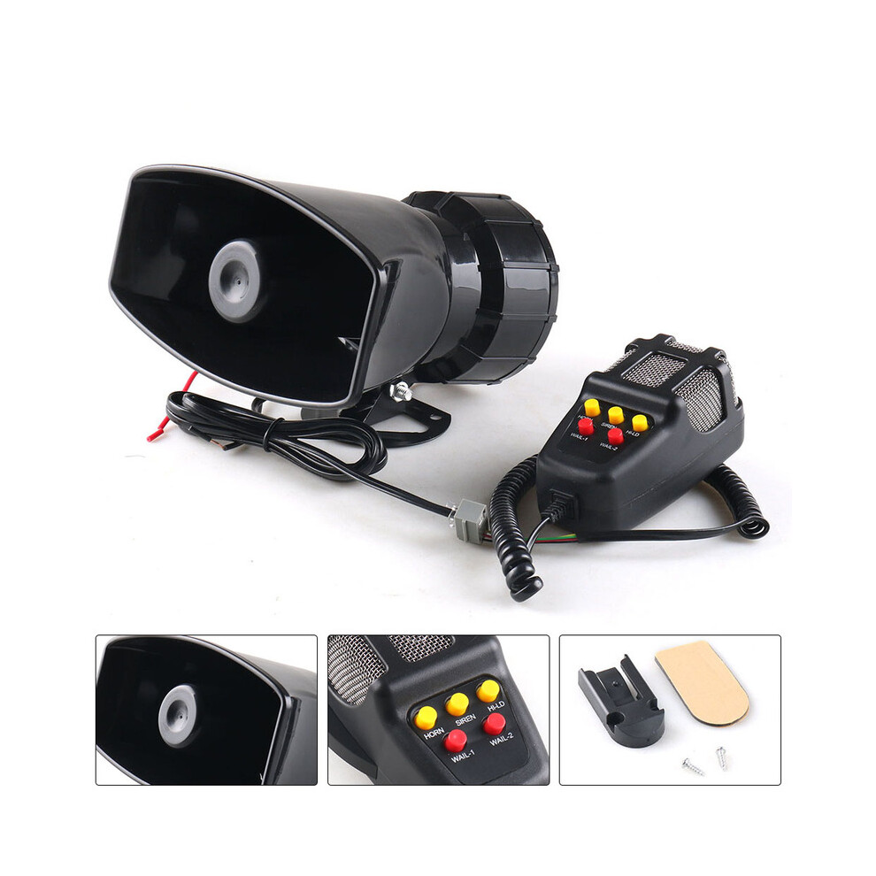 12V 80W 5-Sound Loud Car Warning Alarm Police Fire Siren 130Db Air Horn 9132346951607