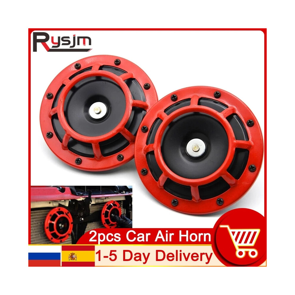 Hd Hella Super Loud Compact Electric Blast Tone Air Horn 12V 115Db Red 9132346954110