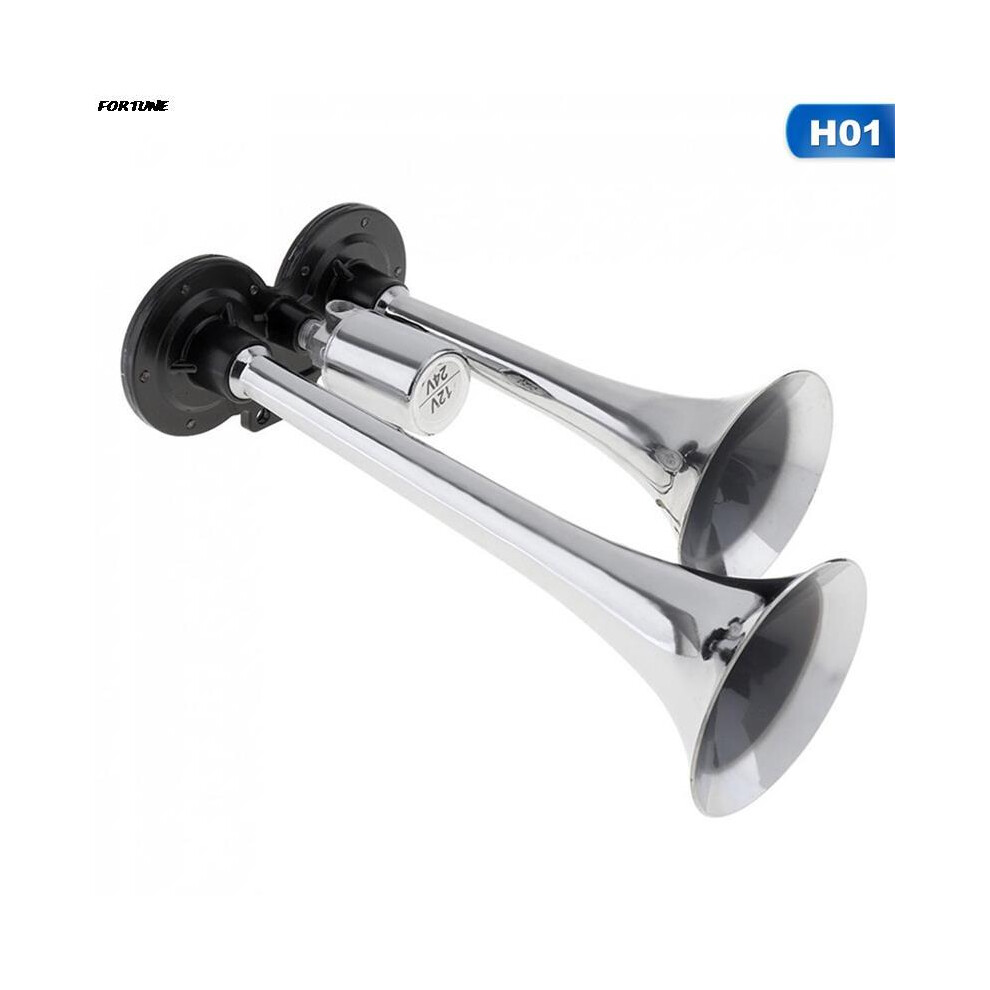 150Db 12V/ 24V Air Horn Dual Trumpet Loud Electric Horn Universal For 9132346954592