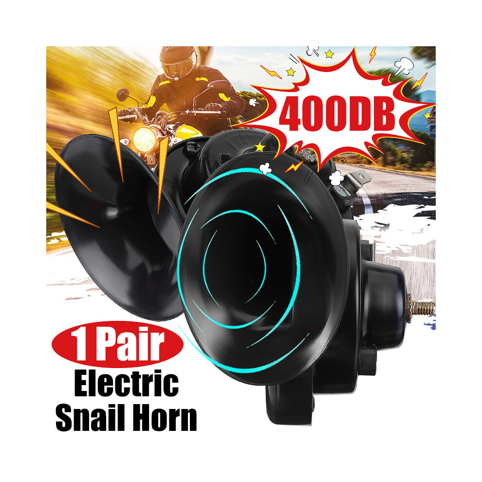 1 Pair Universal Loud 400Db 12V Electric Snail Horn Air Horn Raging Sound 9132346954899