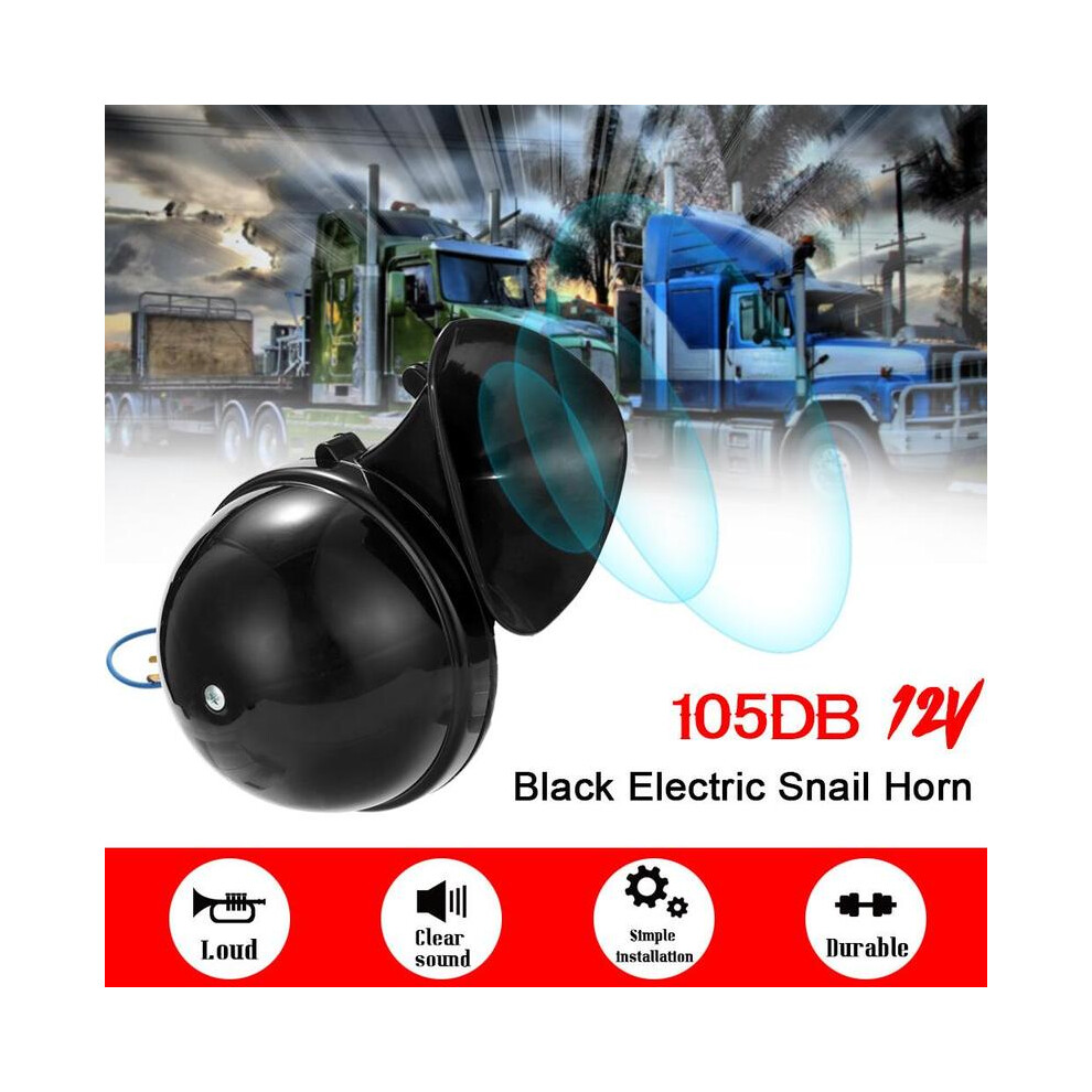 Car Styling Loud 300Db 12V 24V Electric Snail Horn Air Horn Raging Black 9132346955322