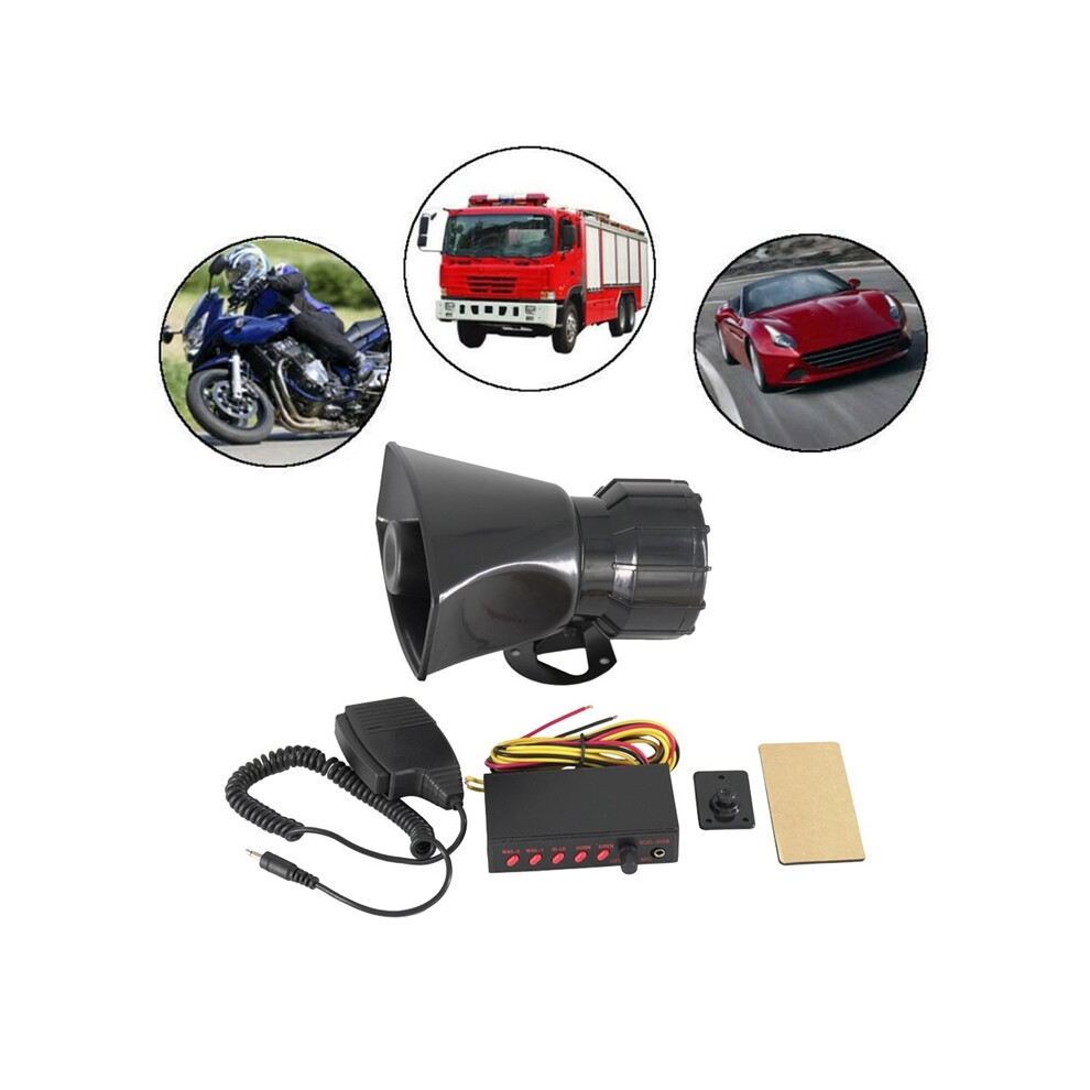 12V Police Siren Speaker 5 Tone Sound Volume Adjustment Vehicle Horn With 9132346942568
